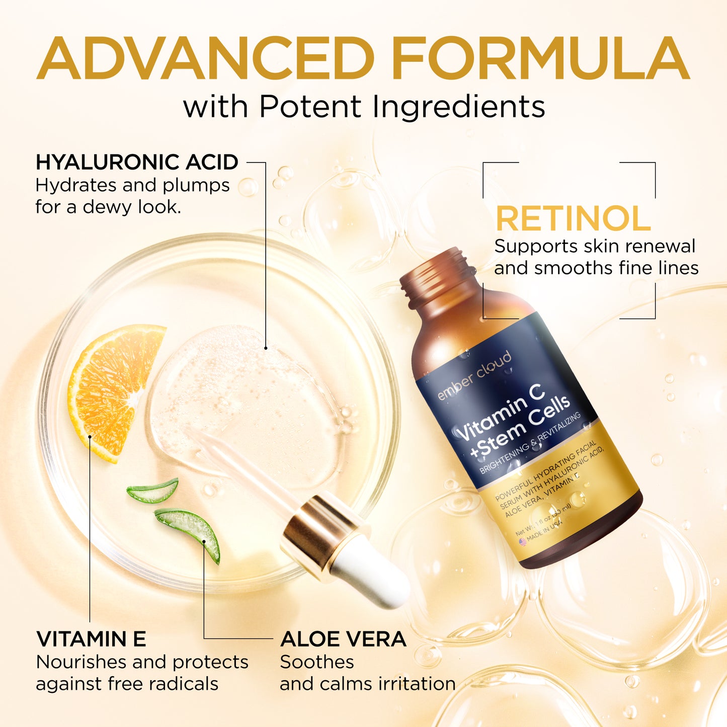 Vitamin C + Stem Cells Serum For Face| Ember Cloud