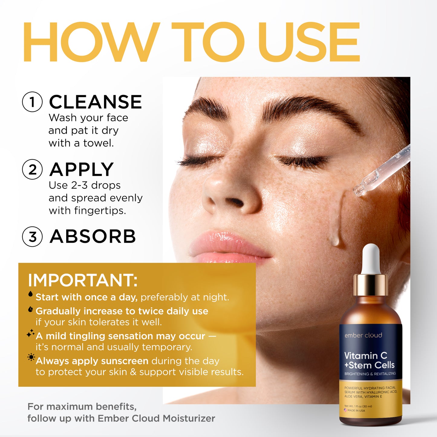 Vitamin C + Stem Cells Serum For Face| Ember Cloud