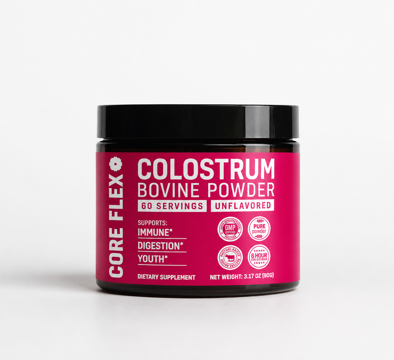 Core Flex Colostrum Bovine Powder – Unflavored (60 Servings, 90g)